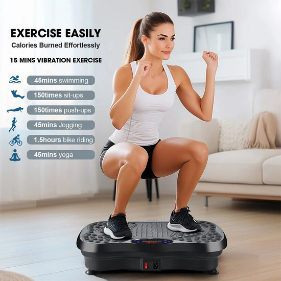 Vibration Plate Exercise Machine Bluetooth-Compatible Rhythm Full Body Shaker Adjustable Speed Weight Loss Fat Shaking Machines