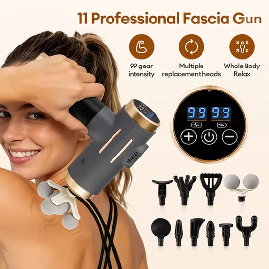 Fascia gun massager, professional grade massager, muscle relaxation and impact portable multi level massage gun