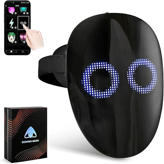 Led Mask with Voice Recognition Gesture Sensing, Light up HD Mask with Programmable App Multi-Patterns Display